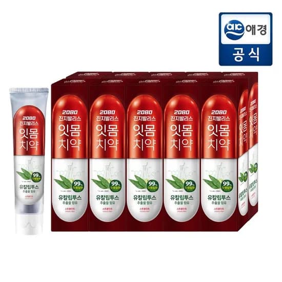 2080 진지발리스 유칼립투스 민트치약 150g 10입