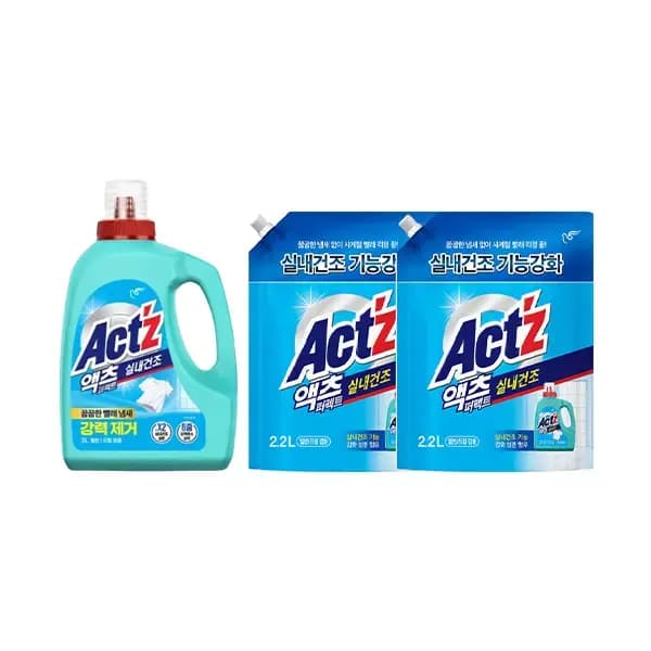 10분러시 피죤 액츠 퍼펙트 실내건조겸용 3L 1개 + 리필 2.2L 2개