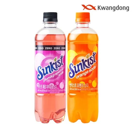 광동 썬키스트 제로 자두자몽소다 600ml 24펫