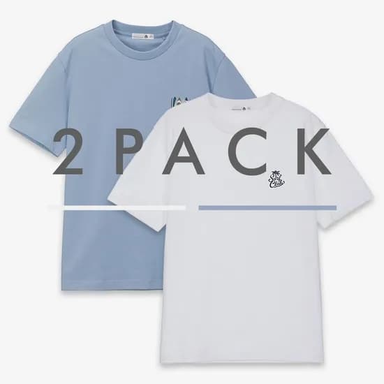 베이직하우스 면20수 무지+그래픽 반팔티셔츠