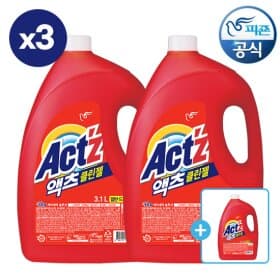 액츠 세탁세제 클린젤 3.1L 총3개