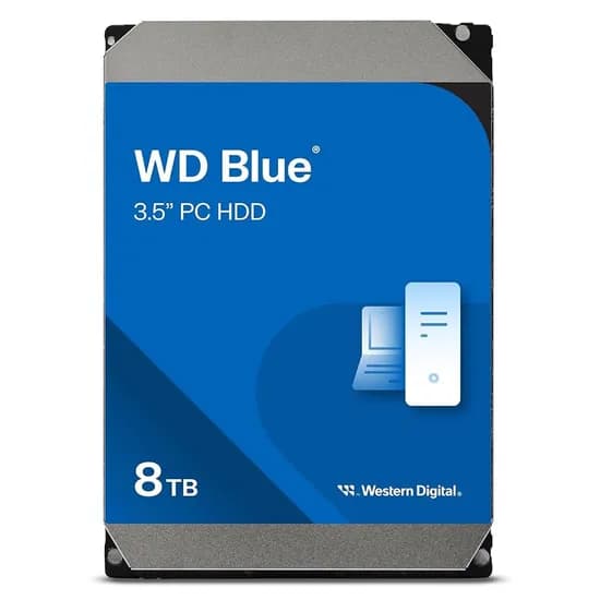 Western Digital 8TB WD 블루 PC 내장 하드 드라이브 HDD - 5640RPM, SATA 6Gb/s, 256MB 캐시, 3.5