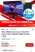 MSI MP252L750 IPS 100 시력보호 무결점 24인치 모니터