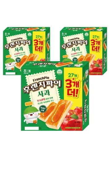 해태제과 후렌치파이 사과, 384g, 3개