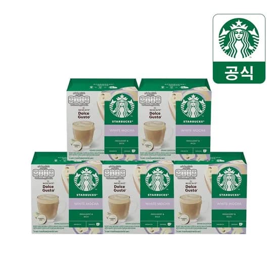 스타벅스 돌체구스토 화이트모카 12캡슐x5박스(유통기한 임박)