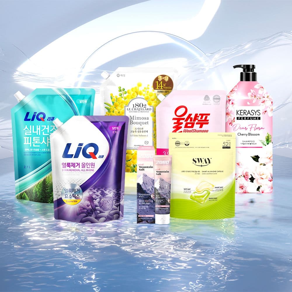 리큐 얼룩제거 올인원 세제 2.1L 4개 + 섬유유연제 200ml 증정