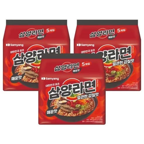 삼양라면 매운맛 120g, 15개, (5개입 X 3팩)