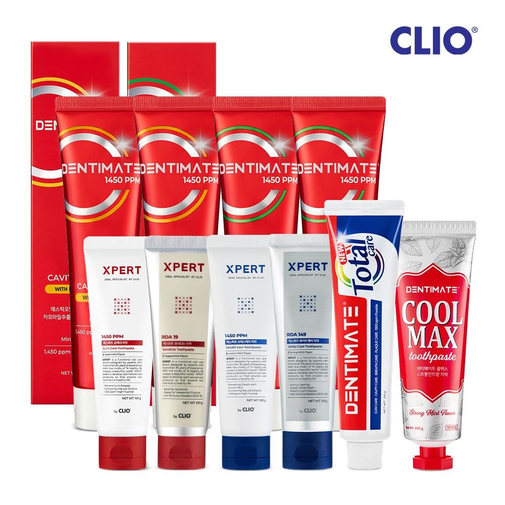 덴티메이트 1450 고불소 유칼리 구취케어 치약 150g 6입+칫솔 4입증정
