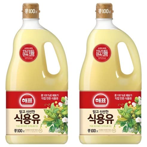 해표 콩기름 식용유 1.5Lx2개