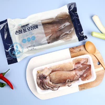 자연산 손질 통 오징어 8마리 220g(2마리) x 4팩