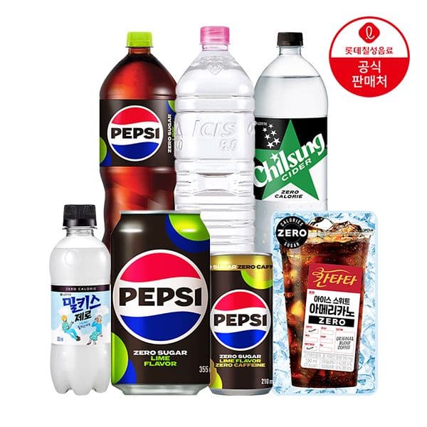 펩시 제로슈거 제로카페인 라임향 355ml 48캔