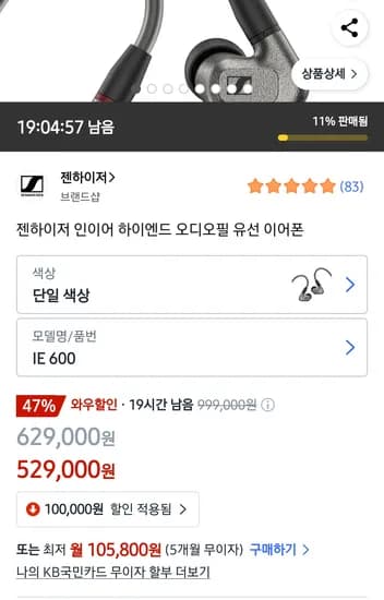 젠하이저 IE 600 이어폰