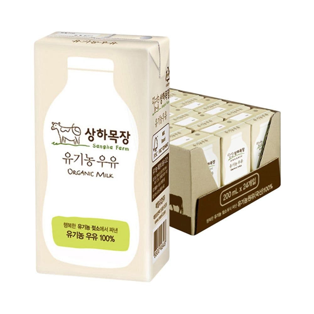 상하목장 유기농 멸균우유 200ml 24팩
