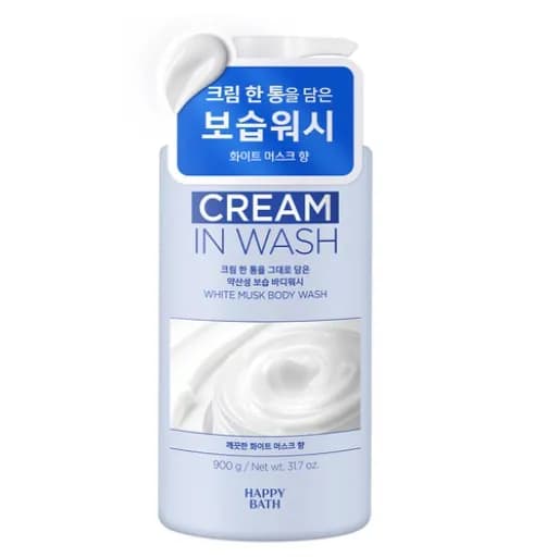 해피바스 약산성 보습 바디워시 화이트머스크향 900g 1개