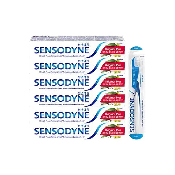 센소다인 시린이케어 오리지날 플러스 100g 6개, 젠틀 칫솔 1개