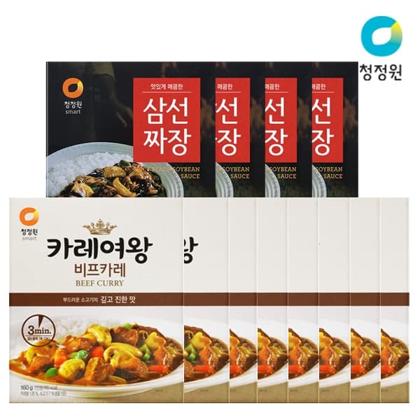 카레여왕 비프 160g x 8팩 삼선짜장 180g x 4팩