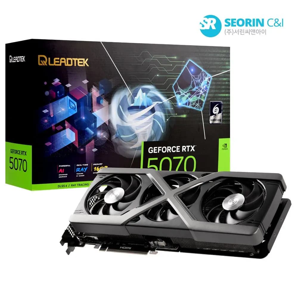 LEADTEK WinFast 지포스 RTX 5070 HURRICANE D7 12GB 3팬