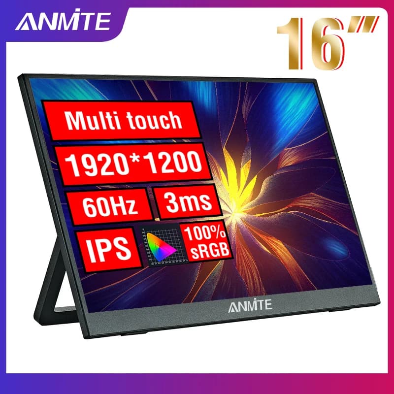 Anmite 휴대용 터치 모니터 16인치