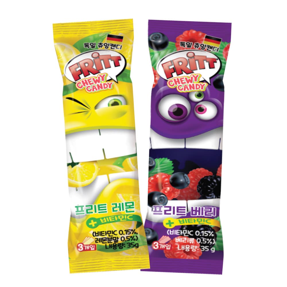 츄잉캔디 프리트 베리 레몬 35g x 20개 2종 택1