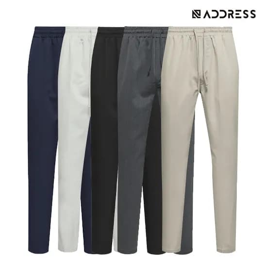 롯데온) 어드레스옴므 끈조절 허리밴드 슬랙스 5color 중 택1 12960원 무배