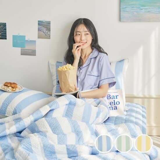 gs)쿨 팝핑 시어서커 싱글 차렵이불 150X200 25130원
