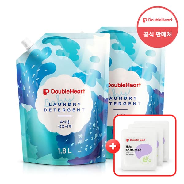 네이버)더블하트공식인증몰 섬유유연제 리필 1.8L 2개+수딩젤 2mlx3개 13,380원