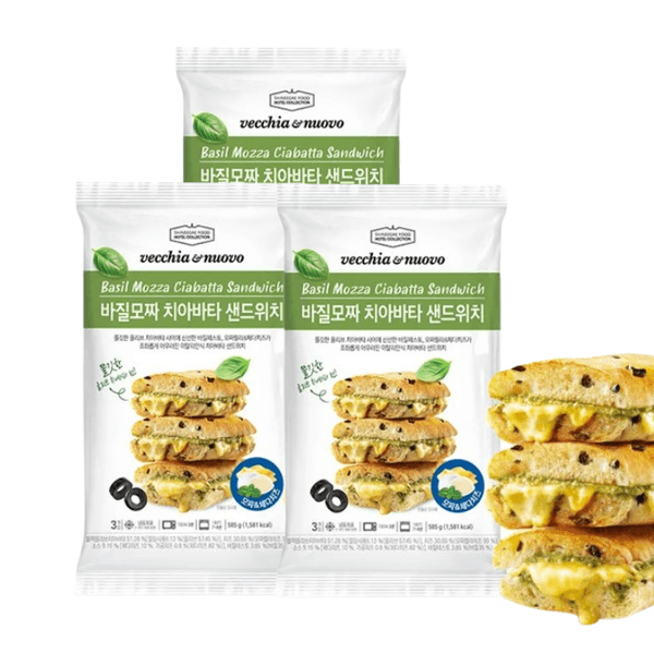 11번가)베키아에누보 바질모짜 치아바타 샌드위치 3팩(총9개) 23,480원(티멤,카페)