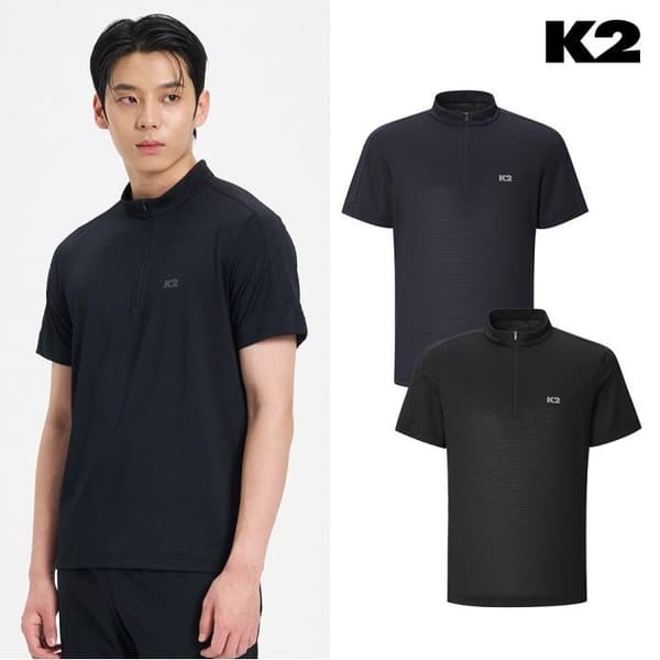 롯데온) K2공식 신상 남성 등산반팔티 메쉬 반팔 집업 티셔츠 42,410원