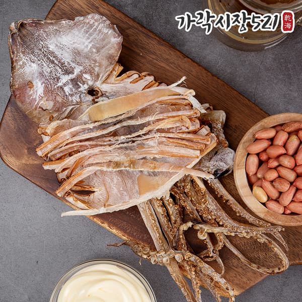 네이버)가락시장521 간편 햇 쫄쫄이 오징어 5미 300g 19,900원 무배
