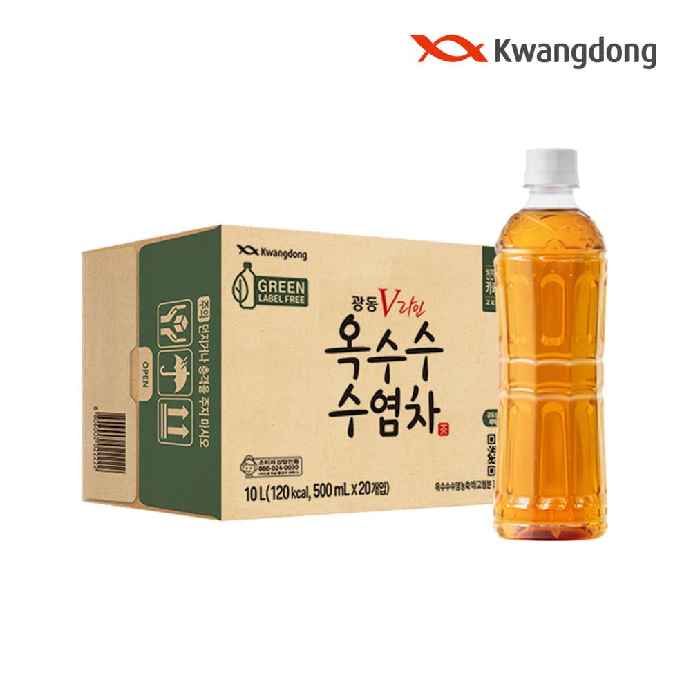 네이버)광동제약직영스토어 옥수수수염차 무라벨 500ml 20개  8,260원