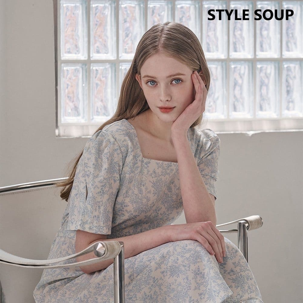롯데온) SOUP 스퀘어 네크라인 벨티드 원피스 29,270원 무배
