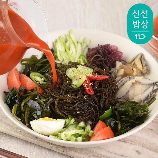 11번가) 꼬시래기4팩+물회육수2팩증정(4인분) 새콤달콤 해초냉면 9,470원