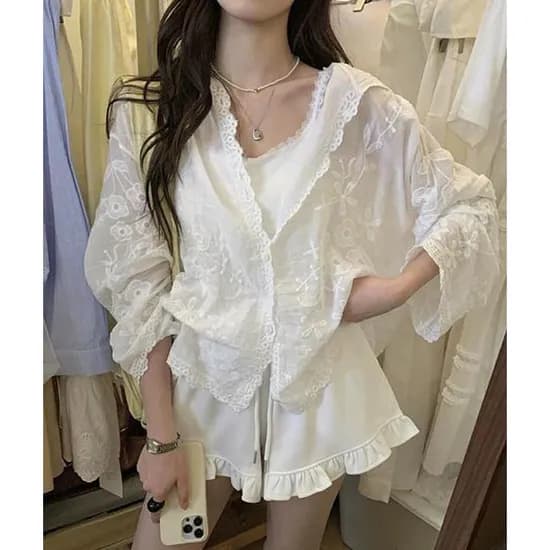 지그재그)여성용 레이스 후드자켓 19,900원  무배