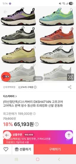 SSG) 디스커버리 고프코어 고어텍스 트레킹화 58,674원(네이버경유)