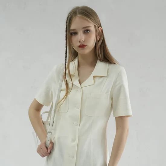 롯데온) 어반드레스 프렌치 린넨 라이크 반팔셔츠 11,310원