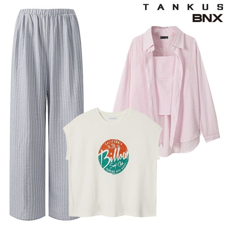 롯데온) 탱커스 마 혼방 스트라이프 데일리 팬츠 18020원 무배