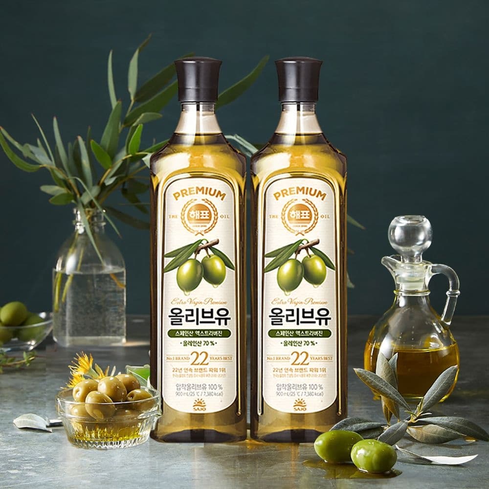 롯데온) 해표 압착 올리브유 900ml x 2개 24,970원