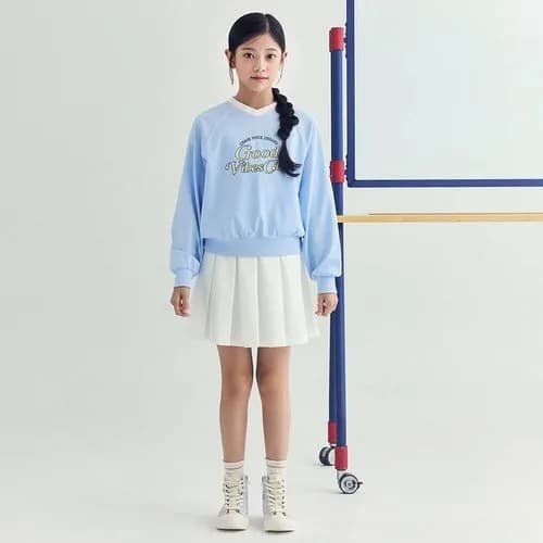 ssg)탑텐키즈 쿨에어 코튼 텍스쳐드 브이넥 스커트 셋업 24,219원