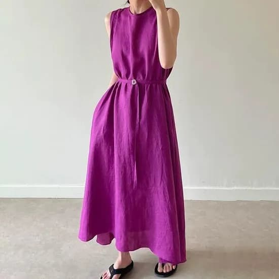 지그재그)여성용 린넨나시 롱원피스    19,900원 무배