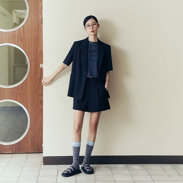 롯데백화점) LAP 뒤트임 오버핏 반소매자켓(AR2EJ460) 80,950원