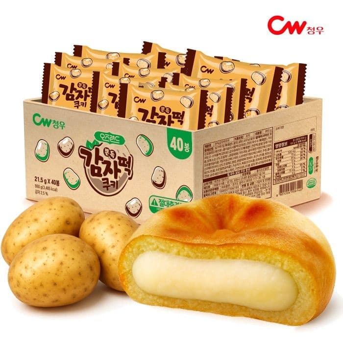 롯데온) 청우 햇감자 쫀득감자떡쿠키 860g 40입 10,900원 무배