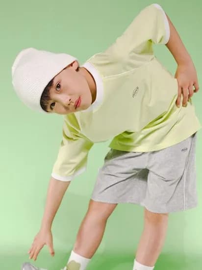 롯데온) 폴햄키즈 매직쿨 파이핑 라글란 반팔티, 5부반바지 6종 택1 8,910원