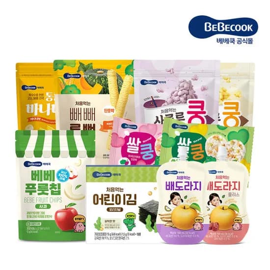 11번가) 베베쿡 오늘의픽! 떡뻥/빼빼롱뻥/배도라지 등 ~77% 할인 (9,220원~ 무배)