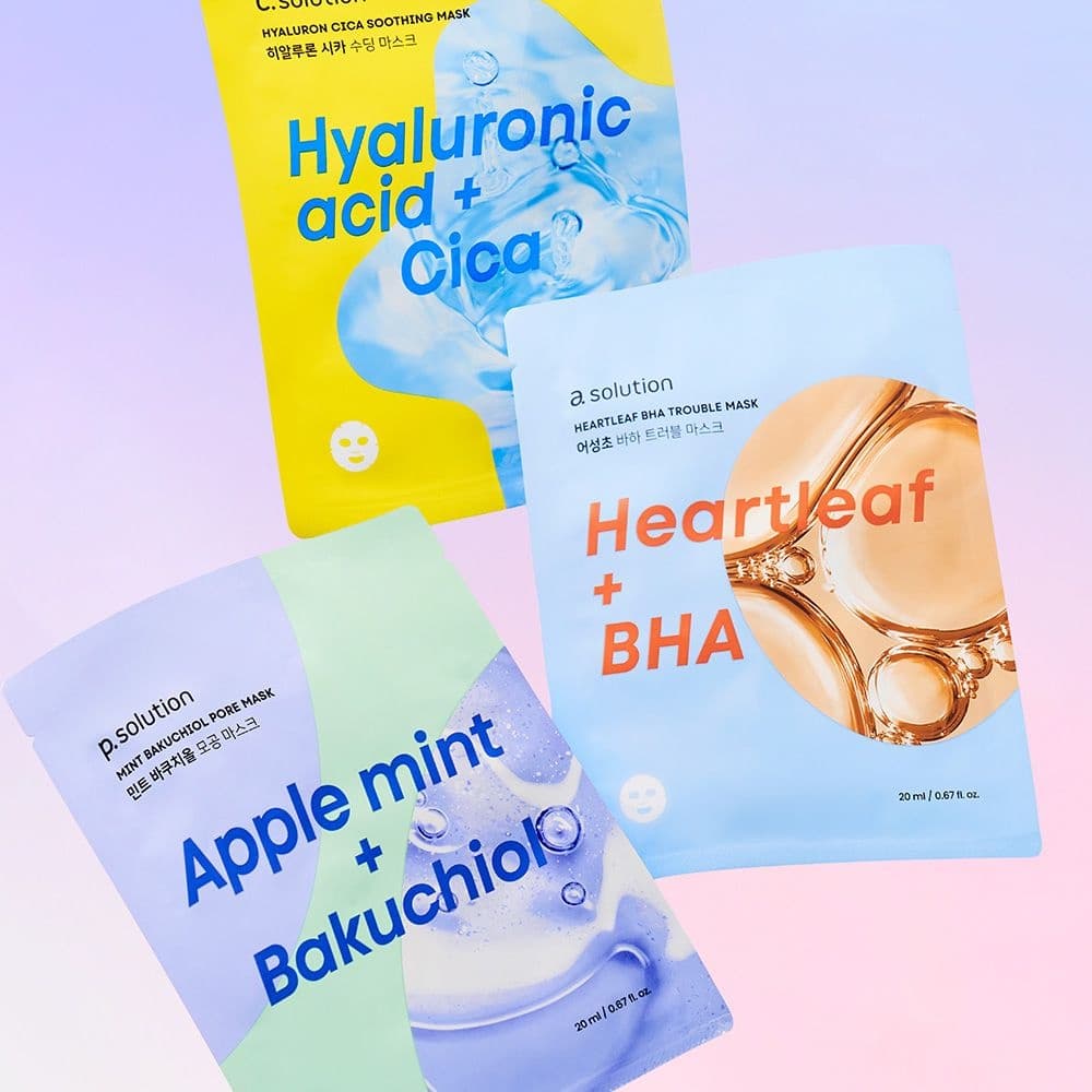 롯데온)닷솔루션 히알루론/어성초/바쿠치올 마스크팩 3종 30매 19,280원