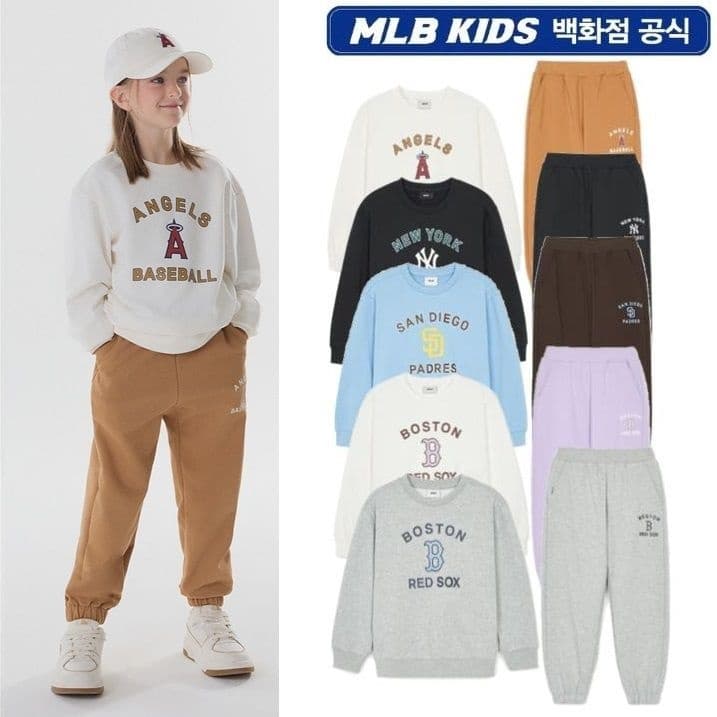 롯데온) 엠엘비키즈 바시티 맨투맨 세트 39780원