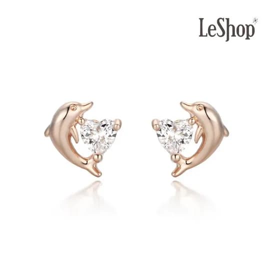 이랜드몰) 착샷O 르샵 14k 돌고래하트 귀걸이 9,990원
