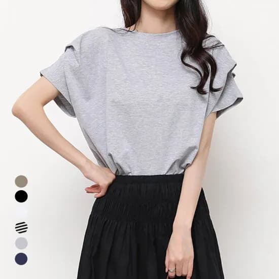 gs샵) 화세 숄더 핀턱 라인 티셔츠 14500원 무배