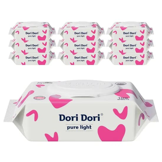 롯데온) 도리도리 퓨어라이트 물티슈 대용량 100매 10팩 6,900원