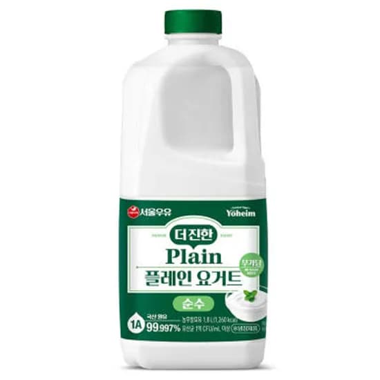 토스) 서울우유 냉장 더진한 플레인 요거트 순수1.8L 3개 18,500원