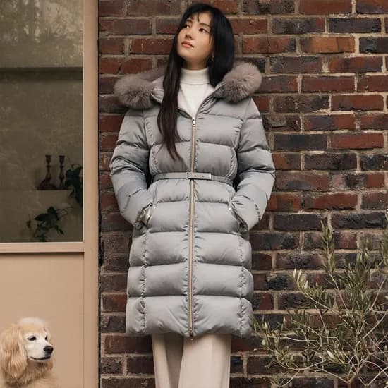 롯데온) 클라비스 퍼 벨티드 다운패딩 61,940원 무배